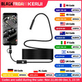 Câmera Endoscópica Android 7MM 3 em 1 Micro USB Tipo C Borescope Mini Câmera à Prova d'Água LED Inspeção de Carro Para HUAWEI XIAOMI PC