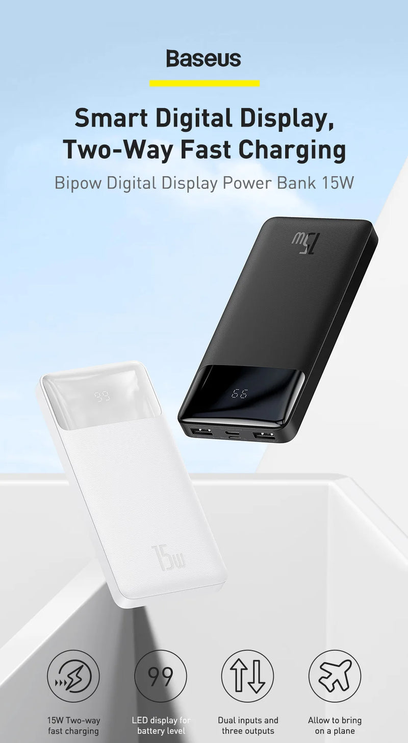 Carregador portátil  30000mAh, bateria externa com carregamento rápido, para POCO Xiaomi Mi