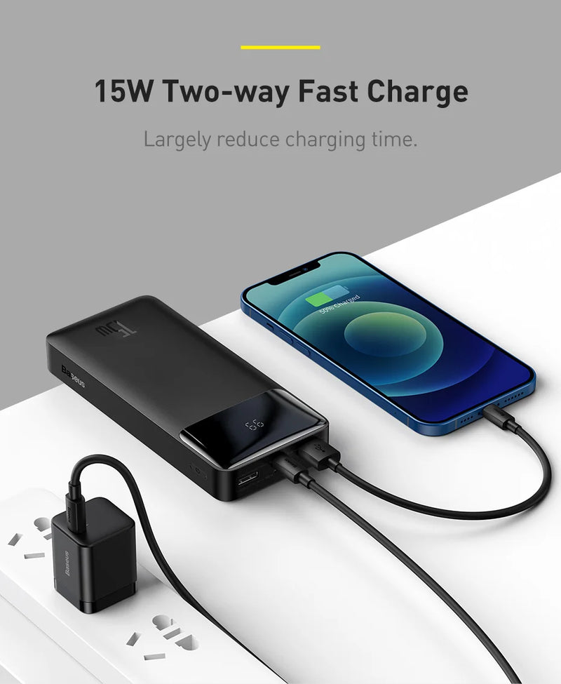 Carregador portátil  30000mAh, bateria externa com carregamento rápido, para POCO Xiaomi Mi