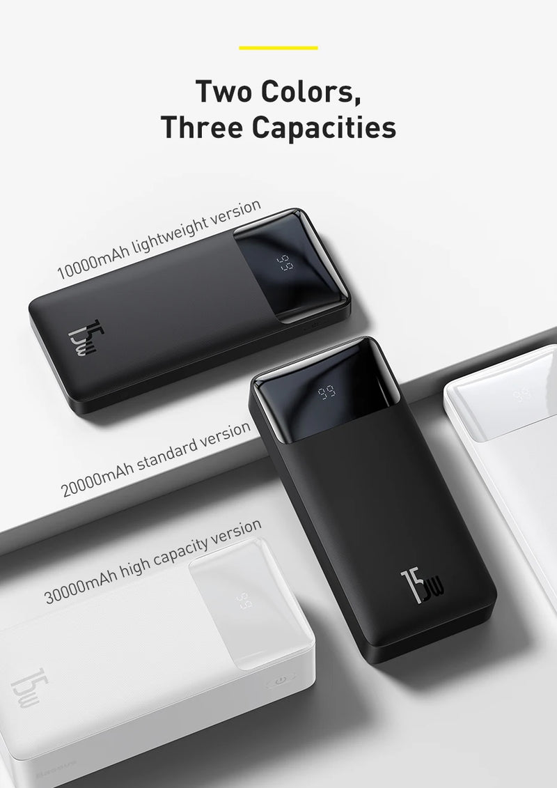 Carregador portátil  30000mAh, bateria externa com carregamento rápido, para POCO Xiaomi Mi