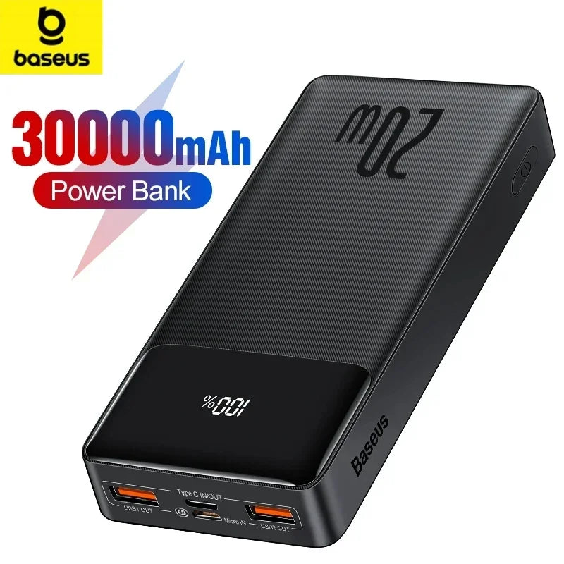 Carregador portátil  30000mAh, bateria externa com carregamento rápido, para POCO Xiaomi Mi