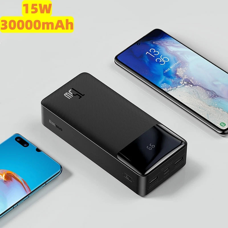 Carregador portátil  30000mAh, bateria externa com carregamento rápido, para POCO Xiaomi Mi