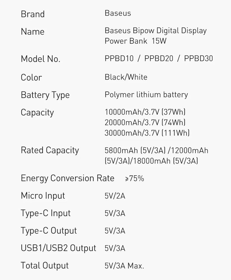 Carregador portátil  30000mAh, bateria externa com carregamento rápido, para POCO Xiaomi Mi