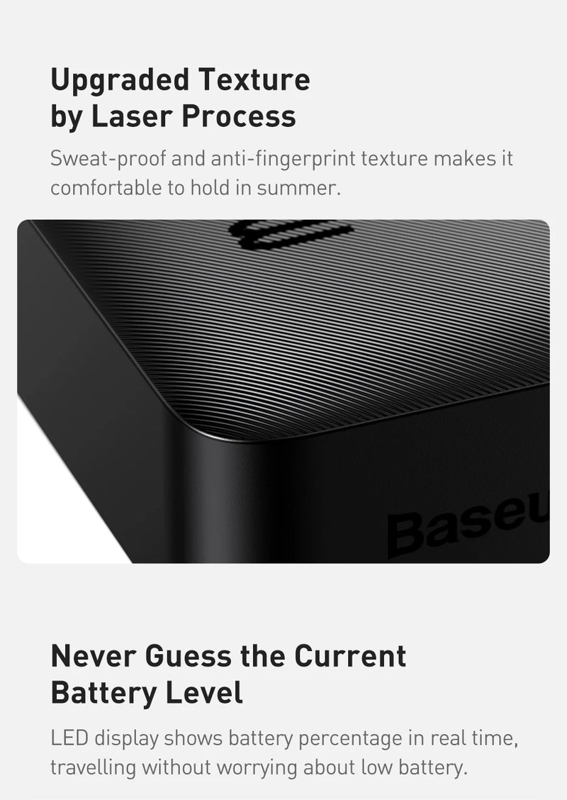 Carregador portátil  30000mAh, bateria externa com carregamento rápido, para POCO Xiaomi Mi