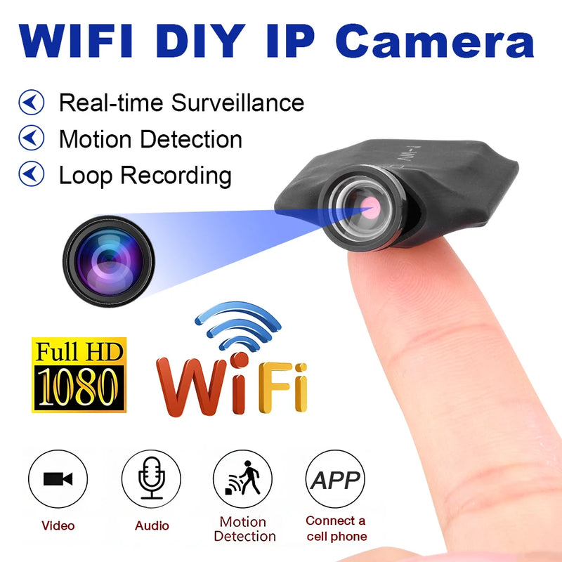 Módulo de Câmera Mini DIY WIFI IP Motion DV 1080P P2P Gravador de Vídeo Câmera de Segurança Doméstica Mini Filmadora Controle Remoto Câmera Oculta TF