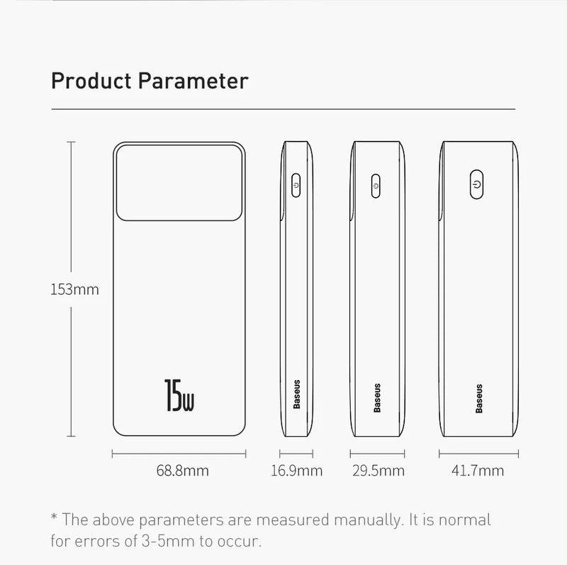Carregador portátil  30000mAh, bateria externa com carregamento rápido, para POCO Xiaomi Mi