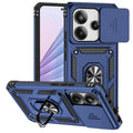 Capa de Proteção Anti-Impacto Tipo Armadura para Xiaomi Redmi Note 14 4G com Suporte Magnético para Carro e Anel para o Dedo.