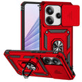 Capa de Proteção Anti-Impacto Tipo Armadura para Xiaomi Redmi Note 14 4G com Suporte Magnético para Carro e Anel para o Dedo.