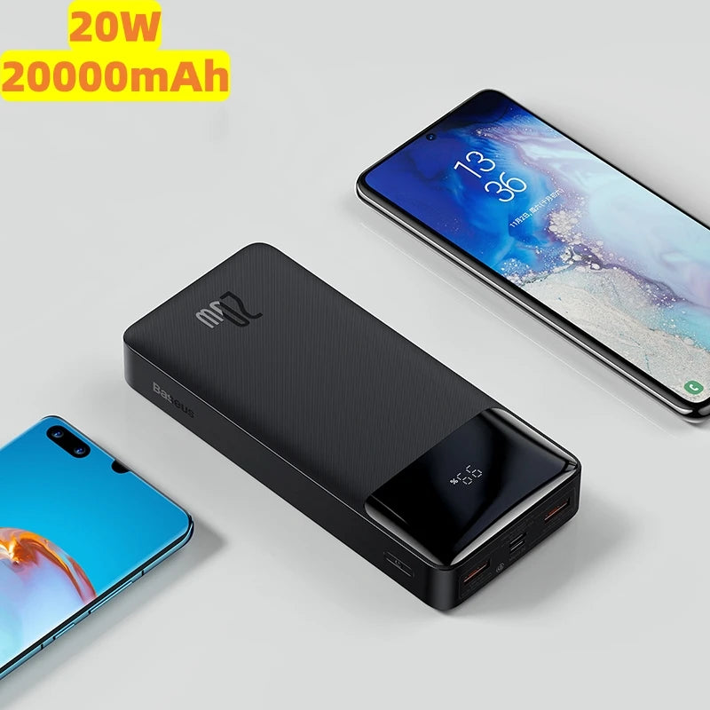 Carregador portátil  30000mAh, bateria externa com carregamento rápido, para POCO Xiaomi Mi