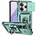 Capa de Proteção Anti-Impacto Tipo Armadura para Xiaomi Redmi Note 14 4G com Suporte Magnético para Carro e Anel para o Dedo.